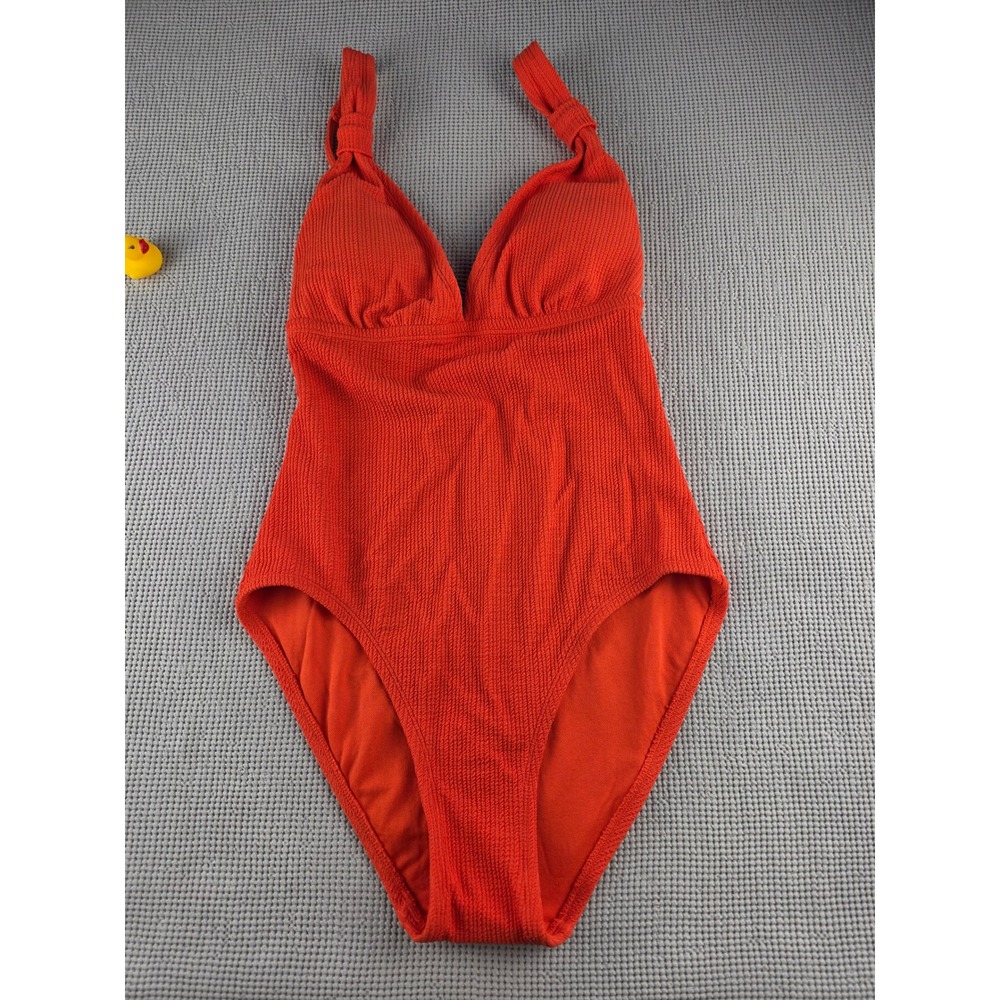 Shade & Shore 1-Piece Orange Swimsuit Size S (4-6) Adjust Straps w/ Pads (428)